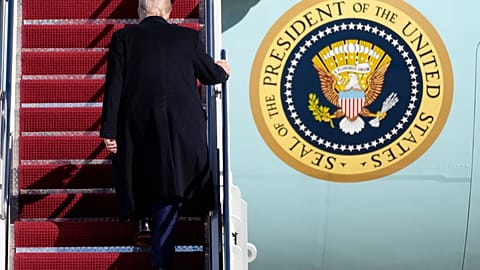 President Trump boards Air Force One last Friday, en route to West Palm Beach, Florida