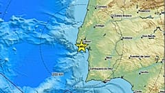 Área donde se registró el terremoto de este lunes en Portugal.
