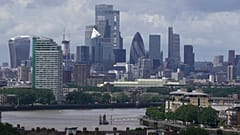 File photo of a general view of the skyline of commercial buildings, in London, Britain, Wednesday, July 12, 2023. 
