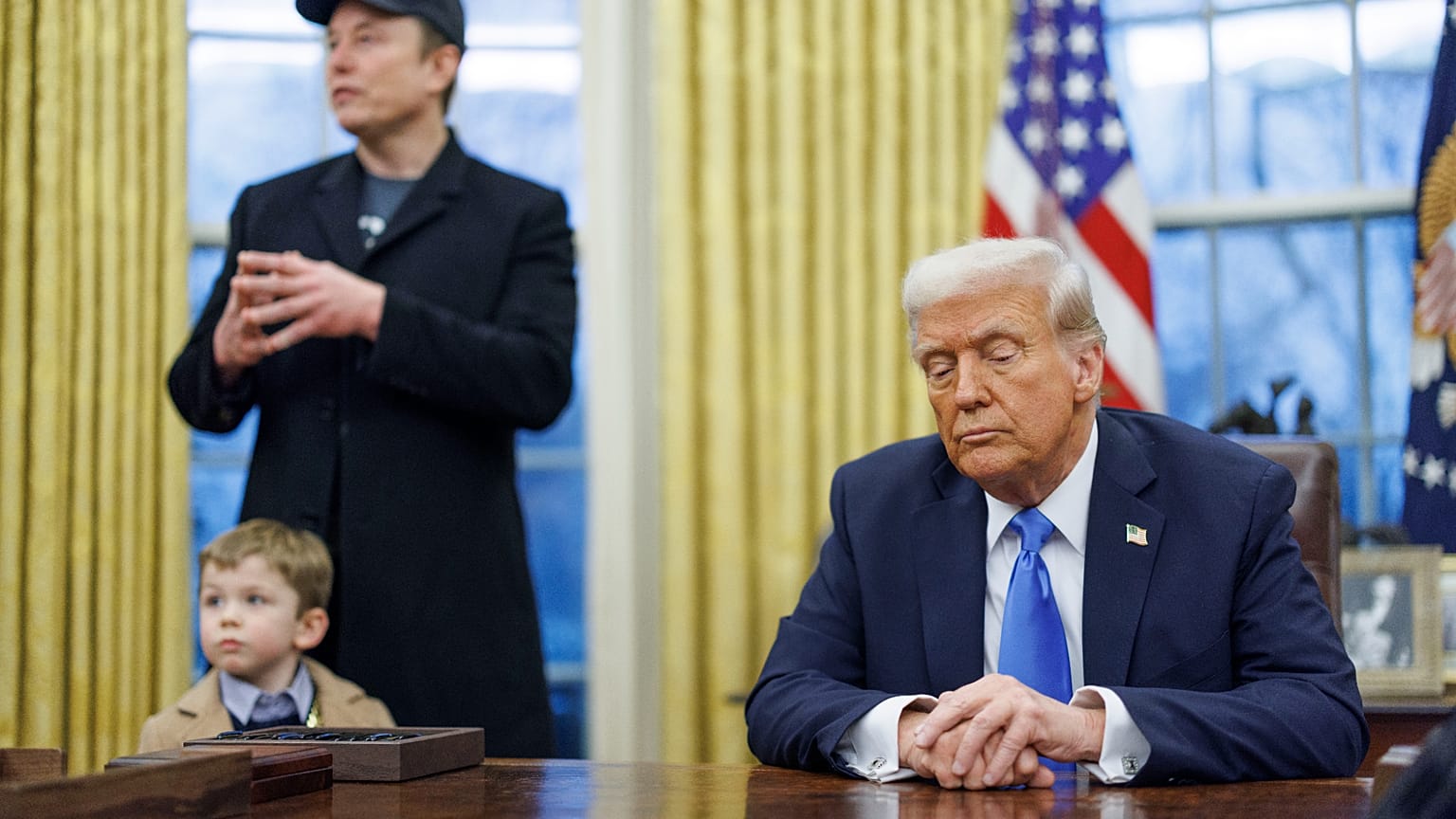 Donald Trump z Elonem Muskiem w Białym Domu.