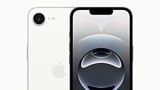The front and back of the new iPhone 16E.