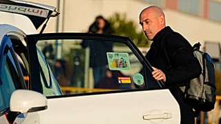 FILE: The former president of Spain's football federation Luis Rubiales arrives at a court on the outskirts of Madrid, 3 February 2025
