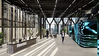 Revolut office mockup.