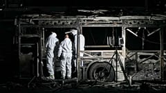 Autocarros visados ficaram destruídos
