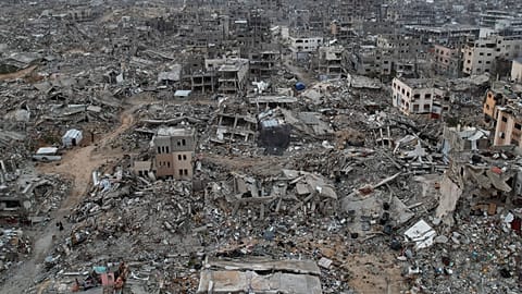 La distruzione a Jabaliya, Gaza
