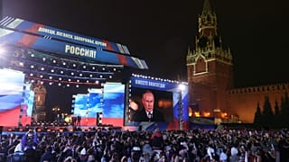Putyin-nagygyűlés a moszkvai Kreml előtt 2022 szeptemberében