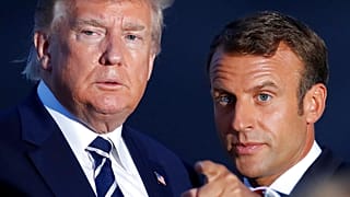 Президент США Дональд Трамп и президент Франции Эммануэль Макрон.