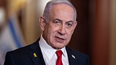 رئيس الوزراء الإسرائيلي بنيامين نتنياهو في مبنى الكابيتول بواشنطن، يوم الجمعة 7 شباط/ فبراير 2025.