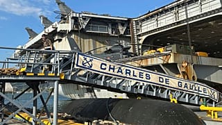 French aircraft carrier The Charles de Gaulle docks at Subic Bay, a former US Naval base northwest of Manila, Philippines, Sunday, 23 Feb, 2025. 