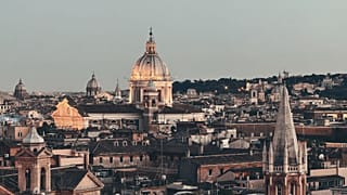 Vista aérea de Roma, Italia. 