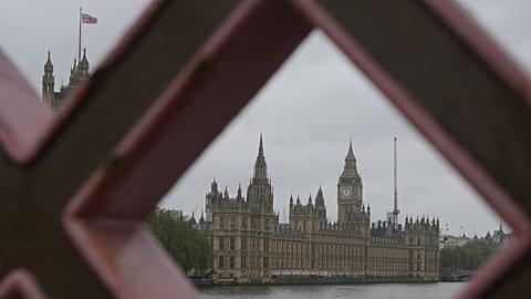 The Houses of Parliament in London, England. 