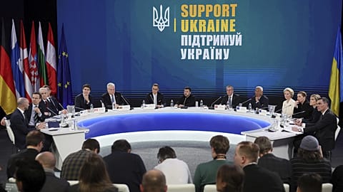 A press conference after the 'Support Ukraine' summit in Kyiv, 24 February, 2025