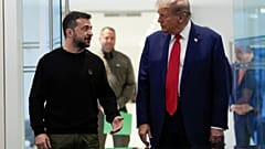 US-Präsident Donald Trump trifft sich mit dem ukrainischen Präsidenten Wolodymyr Selenskyj im Trump Tower, 27. September 2024, in New York.
