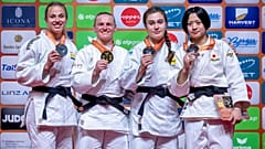 El podio en la categoría de -70 kg. La australiana Aoife Coughlan se hizo con el oro.