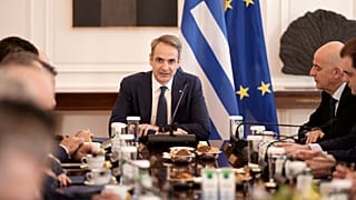 Ο πρωθυπουργός Κυριάκος Μητσοτάκης προεδρεύει στη συνεδρίαση του υπουργικού συμβουλίου που πραγματοποιείται στο Μέγαρο Μαξίμου