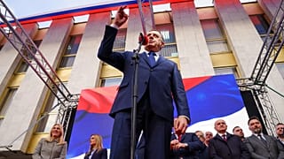 АРХИВ. Президент Республики Сербской Милорад Додик выступает на митинге в его поддержку, Баня-Лука, 26 декабря 2025 года