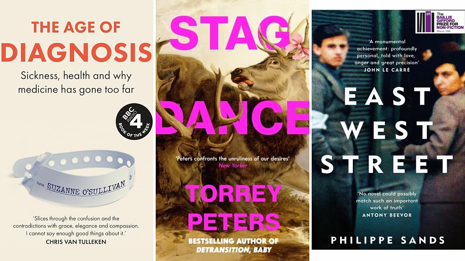 'The Age of Diagnosis'; 'Stag Dance'; 'East West Street'