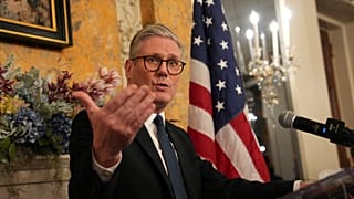Brytyjski premier Keir Starmer przemawia podczas przyjęcia powitalnego w rezydencji ambasadora Wielkiej Brytanii w środę 26 lutego 2025 r. w Waszyngtonie.