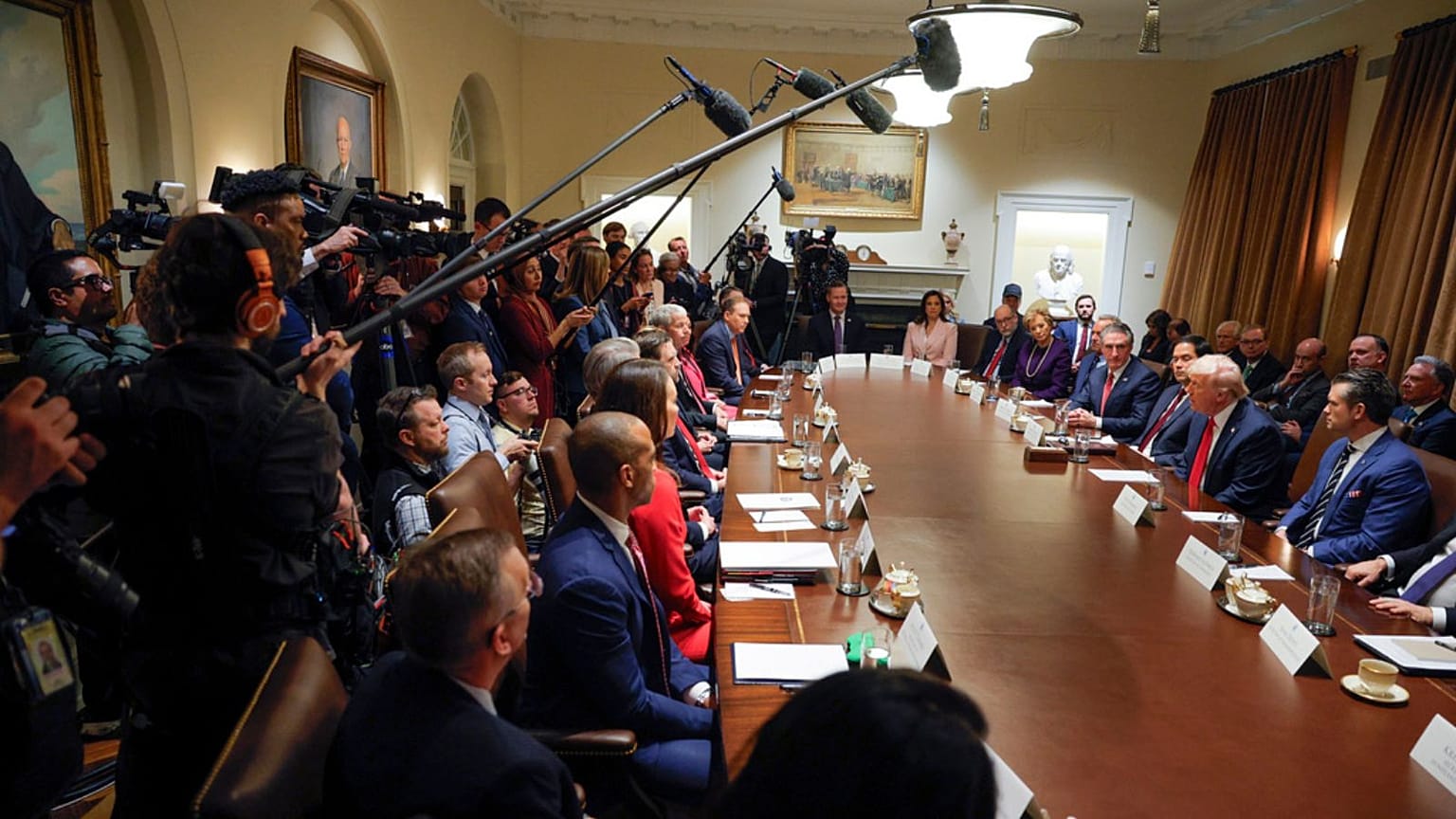 Donald Trump holds a Cabinet meeting 