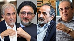 به ترتیب از راست به چپ: عباس عبدی، تحلیلگر سیاسی، تقی آزاد ارمکی، جامعه‌شناس، محمدعلی ابطحی، فعال سیاسی اصلاح‌طلب، حسین راغفر اقتصاددان