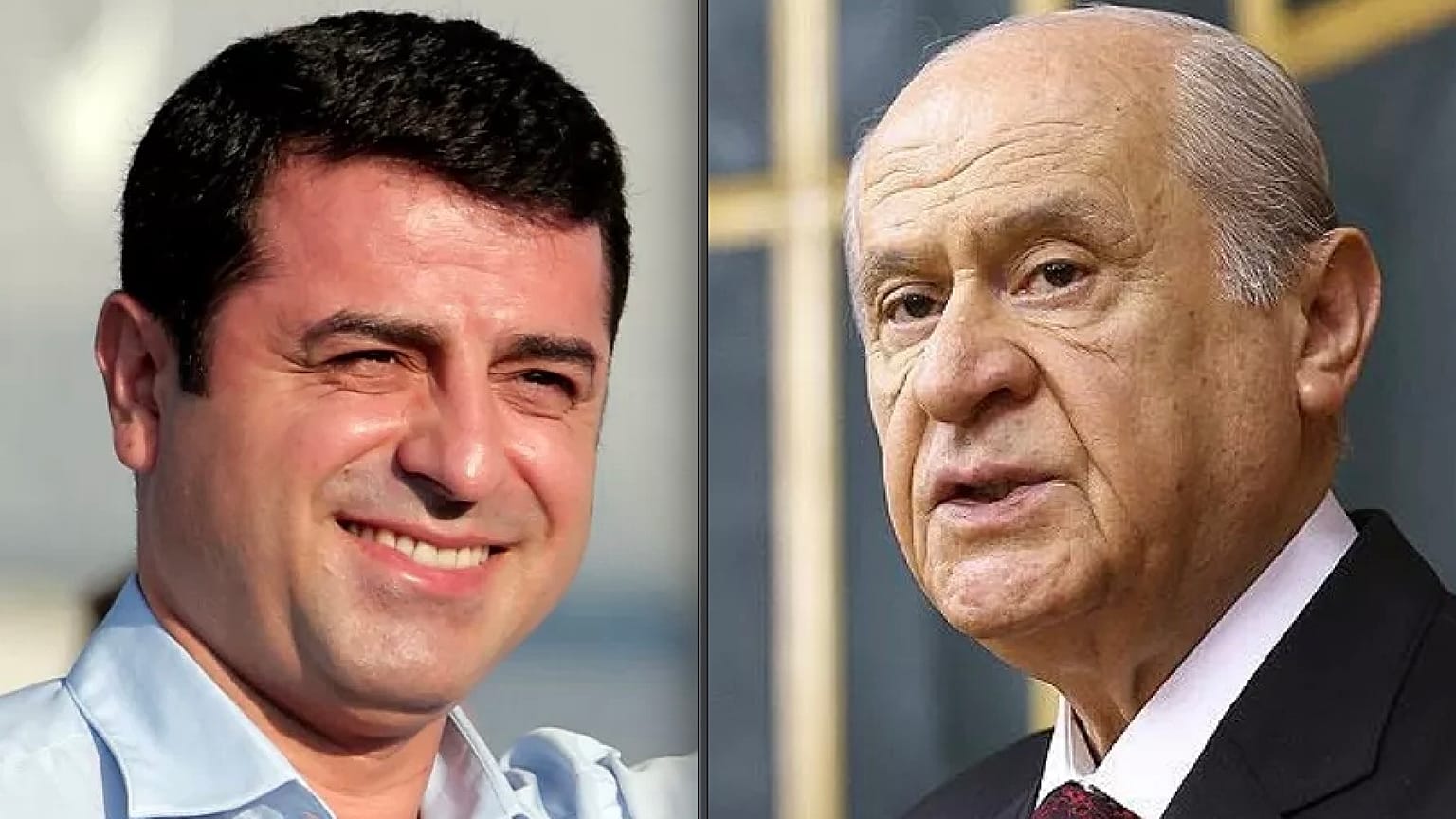 Selahattin Demirtaş (solda) ve Devlet Bahçeli