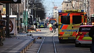 L'area pedonale di Mannheim dove il Suv ha travolto la folla lunedì mattina, 3 marzo 2025