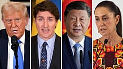 ABD Başkanı Donald Trump, Kanada Başbakanı Justin Trudeau, Çin Devlet Başkanı Xi Jinping, Meksika Devlet Başkanı Claudia Sheinbaum.