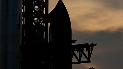 SpaceX's mega rocket Starship is prepared for a test flight from Starbase in Boca Chica, Texas, Sunday, March 2, 2025.