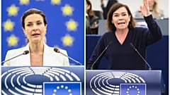Sosyalist AP Üyeleri Alessandra Moretti (solda) ve Elisabetta Gualmini (sağda)
