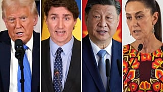 A négy fő vitázó: Trump, Trudeau, Hszi és Sheinbaum