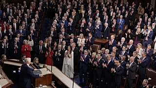 Prezydent Donald Trump wygłasza przemówienie do wspólnej sesji Kongresu w Kapitolu w Waszyngtonie.