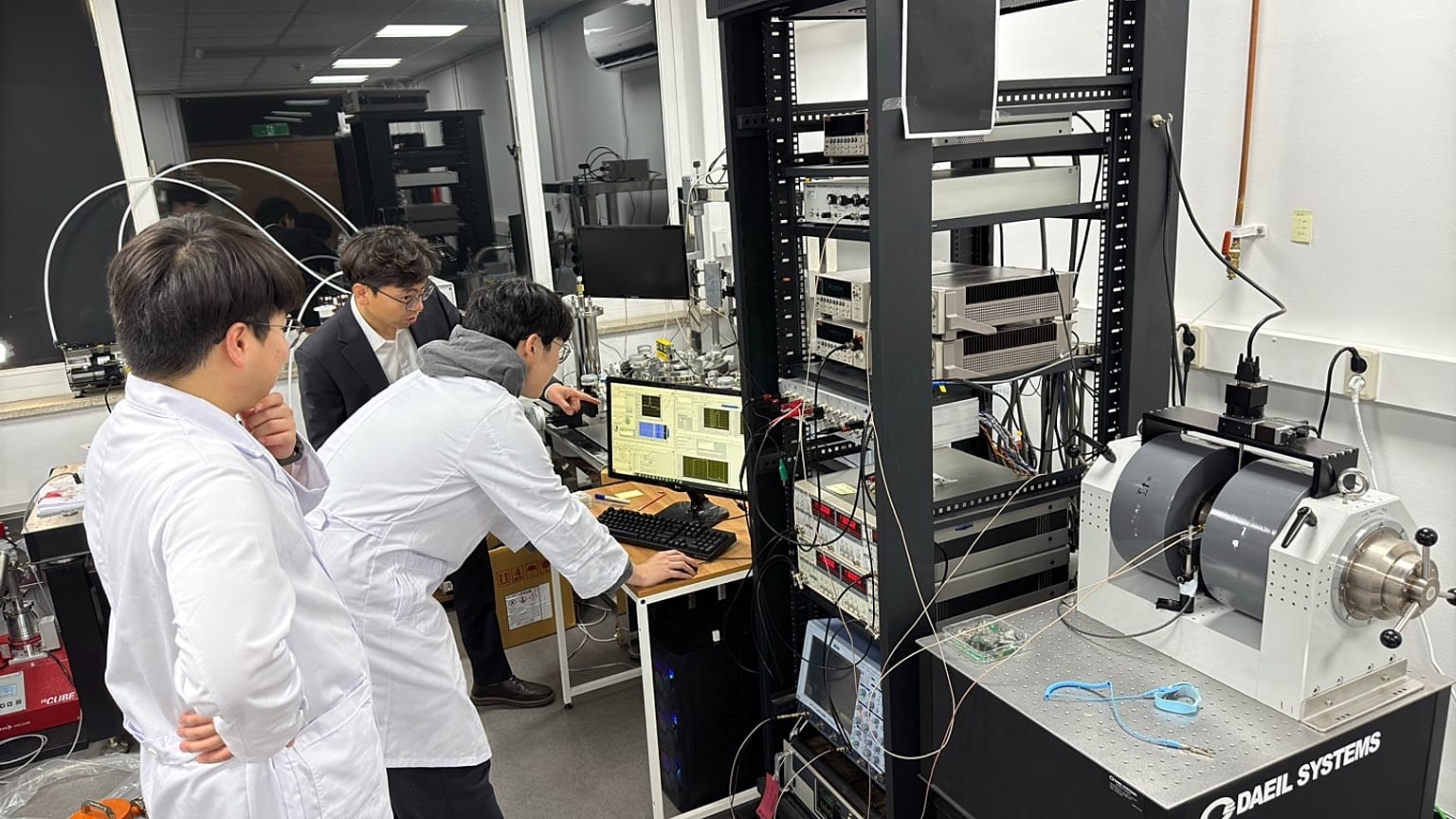 Researchers running an experiment at KAIST