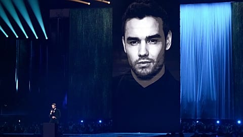 Jack Whitehall pays tribute to Liam Payne during the Brit Awards 2025 in London, Saturday, March.1, 2025