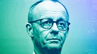Friedrich Merz, leader of the Christian Democratic Union (CDU), looks on during a press conference in Berlin, March 2025