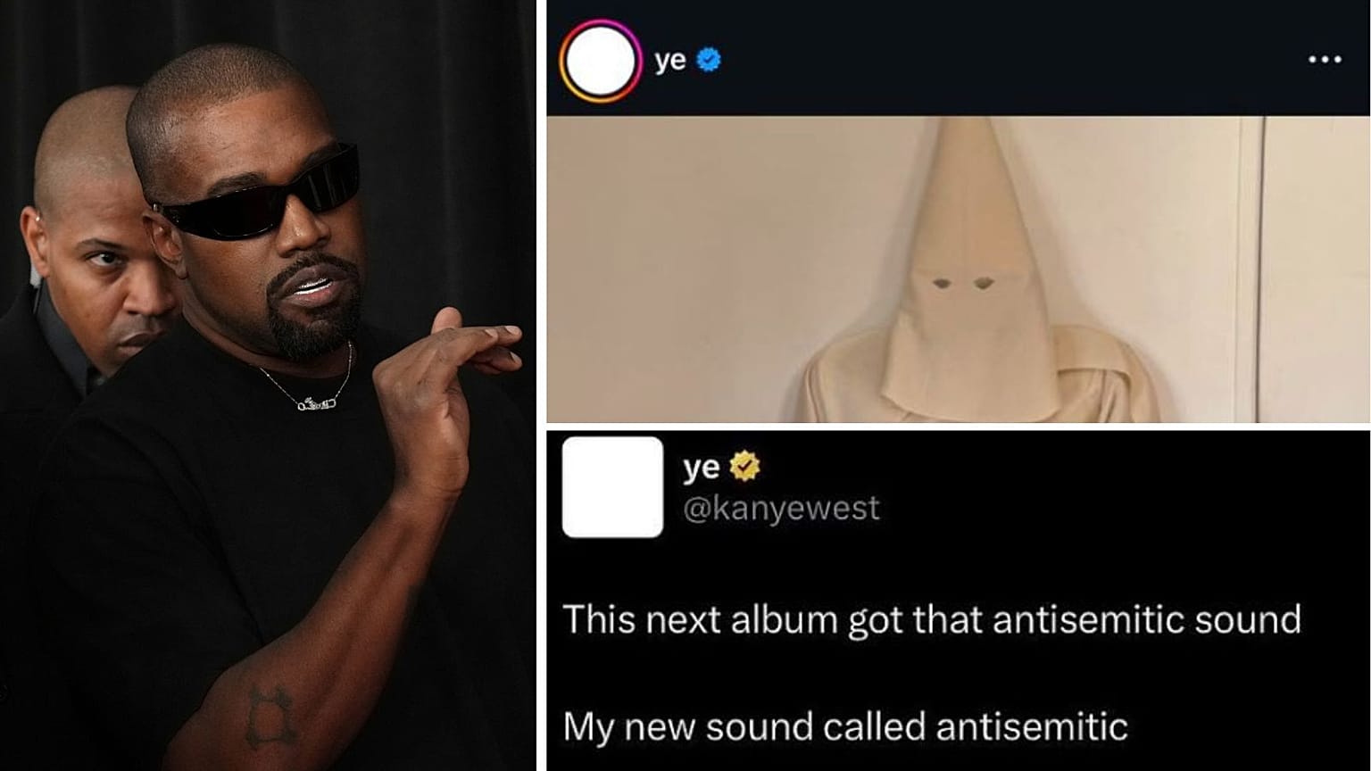 Kanye 'Ye' West gospel korosunun dönüşünü duyurduktan sonra KKK fotoğrafı paylaştı 