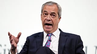 Ο ηγέτης της Reform UK Nigel Farage μιλάει σε συνέδριο στο Λονδίνο στις 18 Φεβρουαρίου 2025.