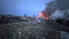 Az egyik, Moszkva mellett lelőtt ukrán drón becsapódásának helyszíne