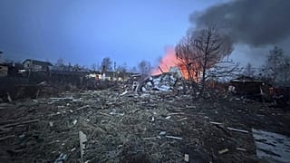 Az egyik, Moszkva mellett lelőtt ukrán drón becsapódásának helyszíne