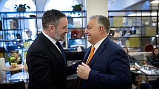  Orbán Viktor és Santiago Abascal Madridban 2025. február 7-én