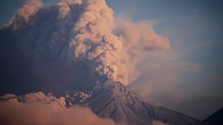 The "Volcan de Fuego," or Volcano of Fire, blows a cloud of ash seen from Palin, Guatemala, Monday, March 10, 2025.