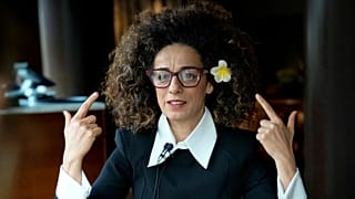 FILE - Masih Alinejad, 48, a prominent Iranian American human rights activist gives an interview Press in Berlin, 9 November 2024.