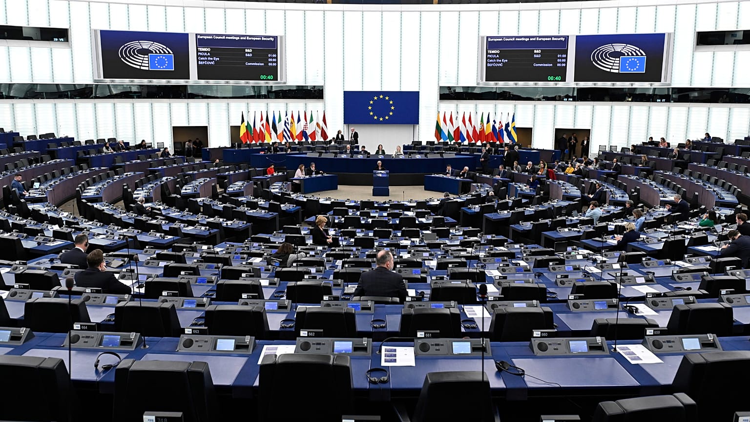 Vue du Parlement européen le mardi 11 mars 2025 à Strasbourg, dans l'est de la France