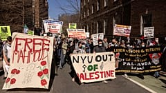 Palesztinpárti tüntetés Khalil szabadon engedéséért New Yorkban, 2025 március 11.