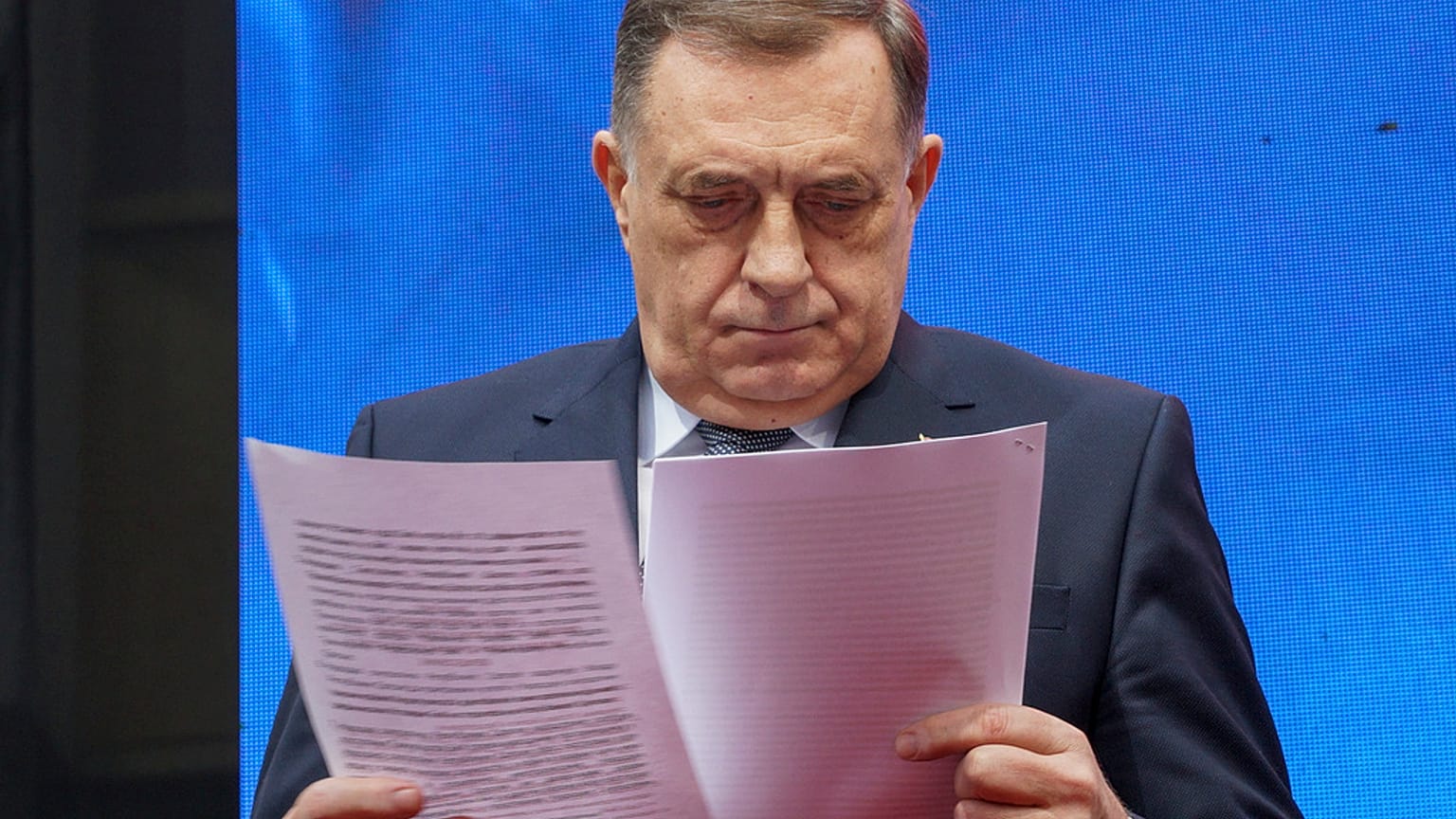 Milorad Dodik, a boszniai Szerb Köztársaság elnöke 2025 február 26-án