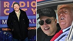 Comedian Bill Burr (left) slams Elon Musk as Tesla takedown protests continue 