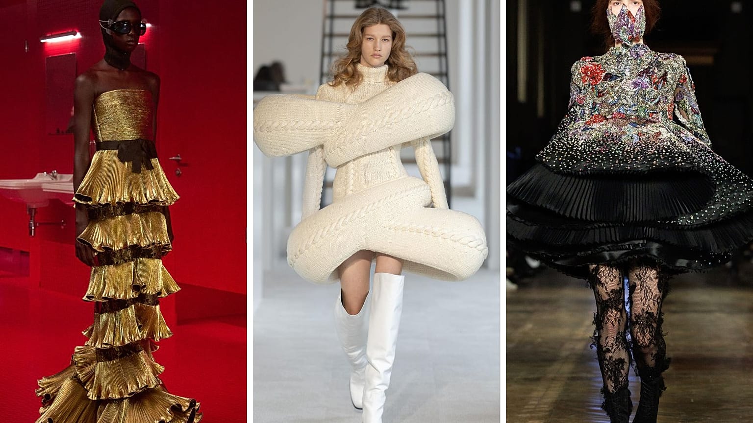 Valentino, Duran Lantink ve Alexander McQueen Paris Moda Haftası'nda. 