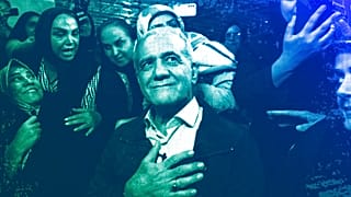 Iran's Masoud Pezeshkian is greeted by his supporters in Tehran, June 2024