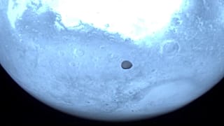 Bild des Marsmondes, aufgenommen von der Raumsonde Hera. Donnerstag, 13. März, 2025.