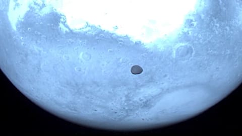 Image of Mars moon captured by Hera space probe. Thursday, 13 March, 2025.