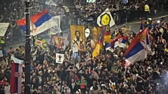 Gran manifestación en Belgrado antes de las protestas anticorrupción, 14 de marzo de 2025